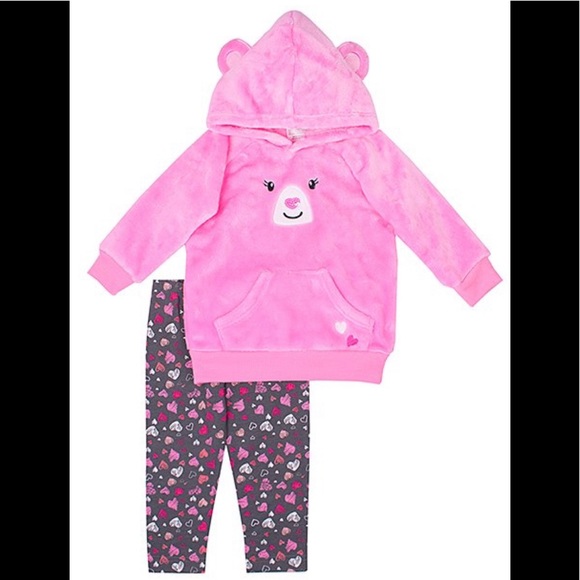 Nannette | Matching Sets | Nannette Pink Bear Hoodie Gray Heart ...